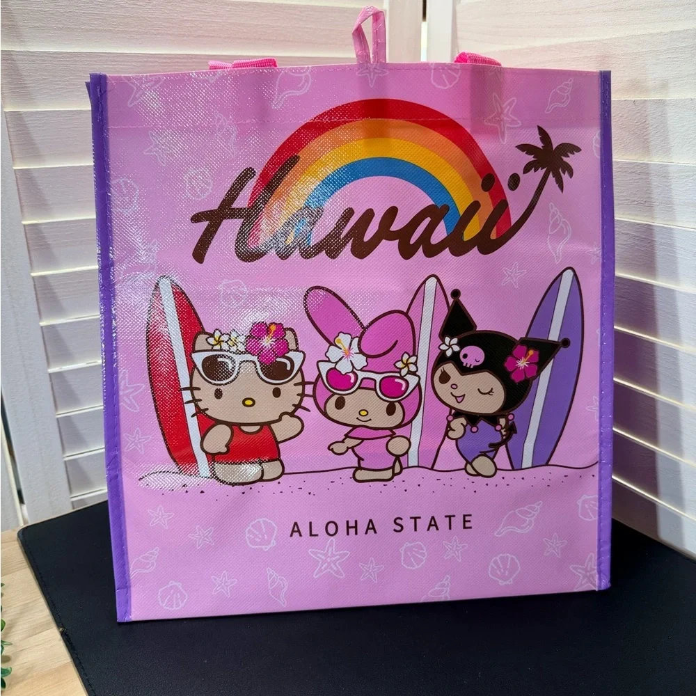 Brand New Hello Kitty Pink Hawaii Reusable Shopping Bag